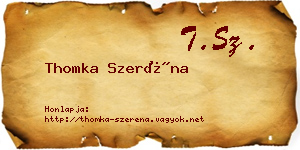 Thomka Szeréna névjegykártya